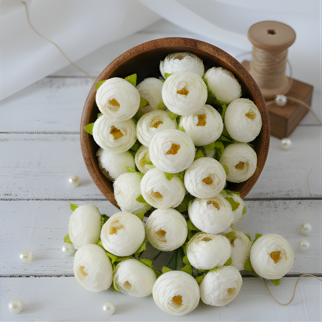 Artificial White Peony Flower