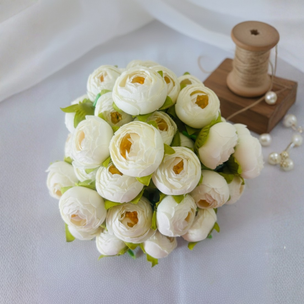 Artificial White Peony Flower